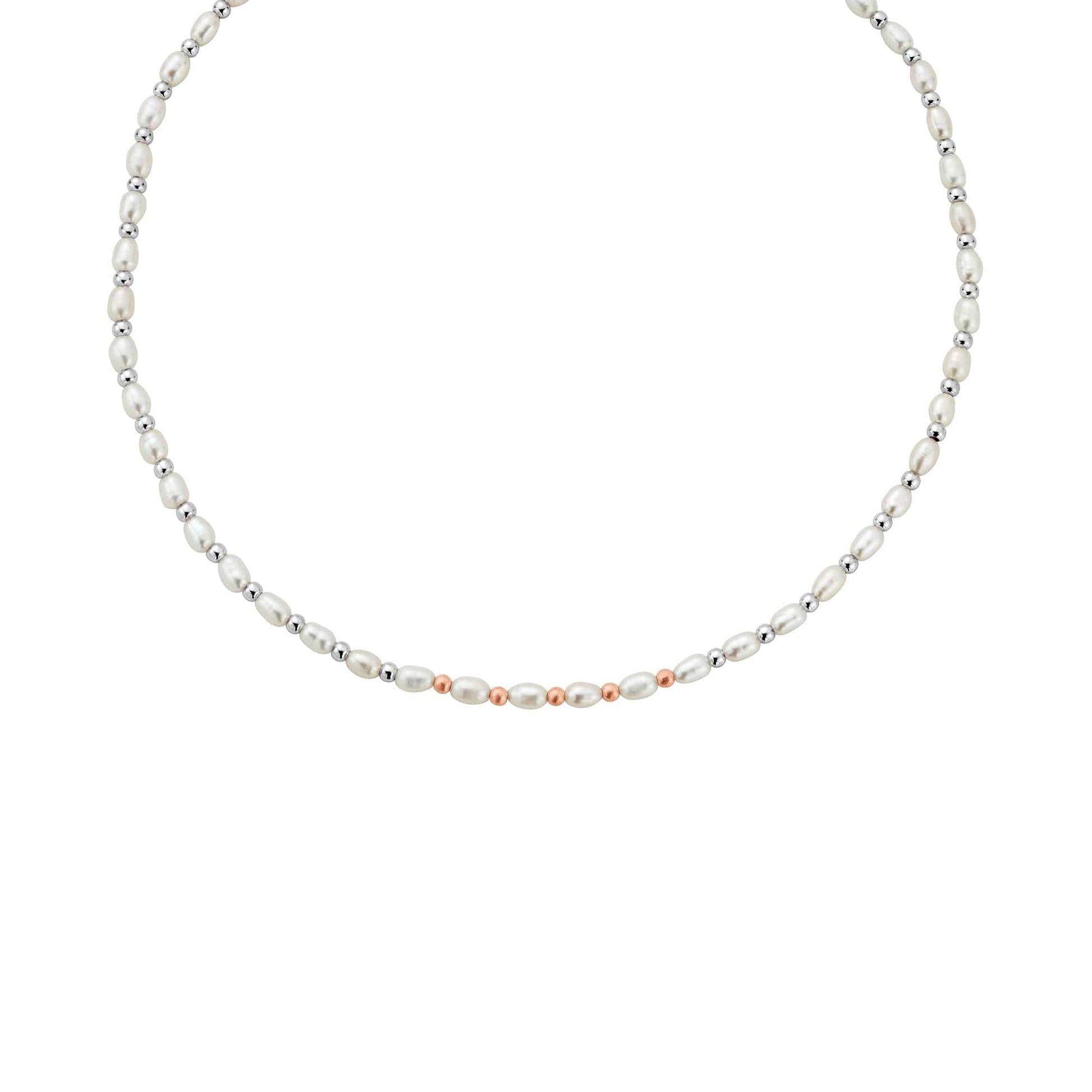 Nature's Wonder Sterling Silver Beachcomber Choker with Pearls