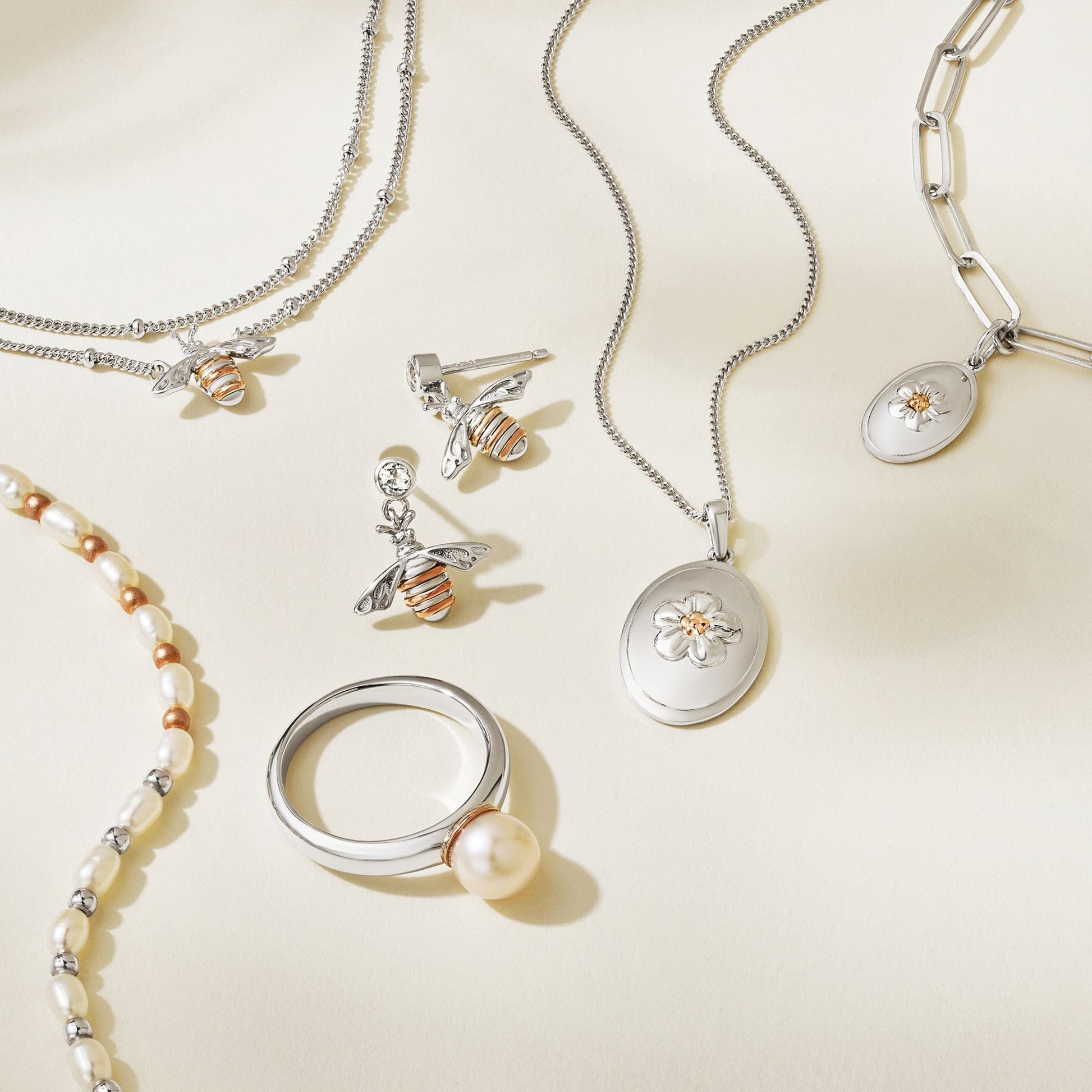 Nature's Wonder Sterling Silver Beachcomber Bracelet with Pearls