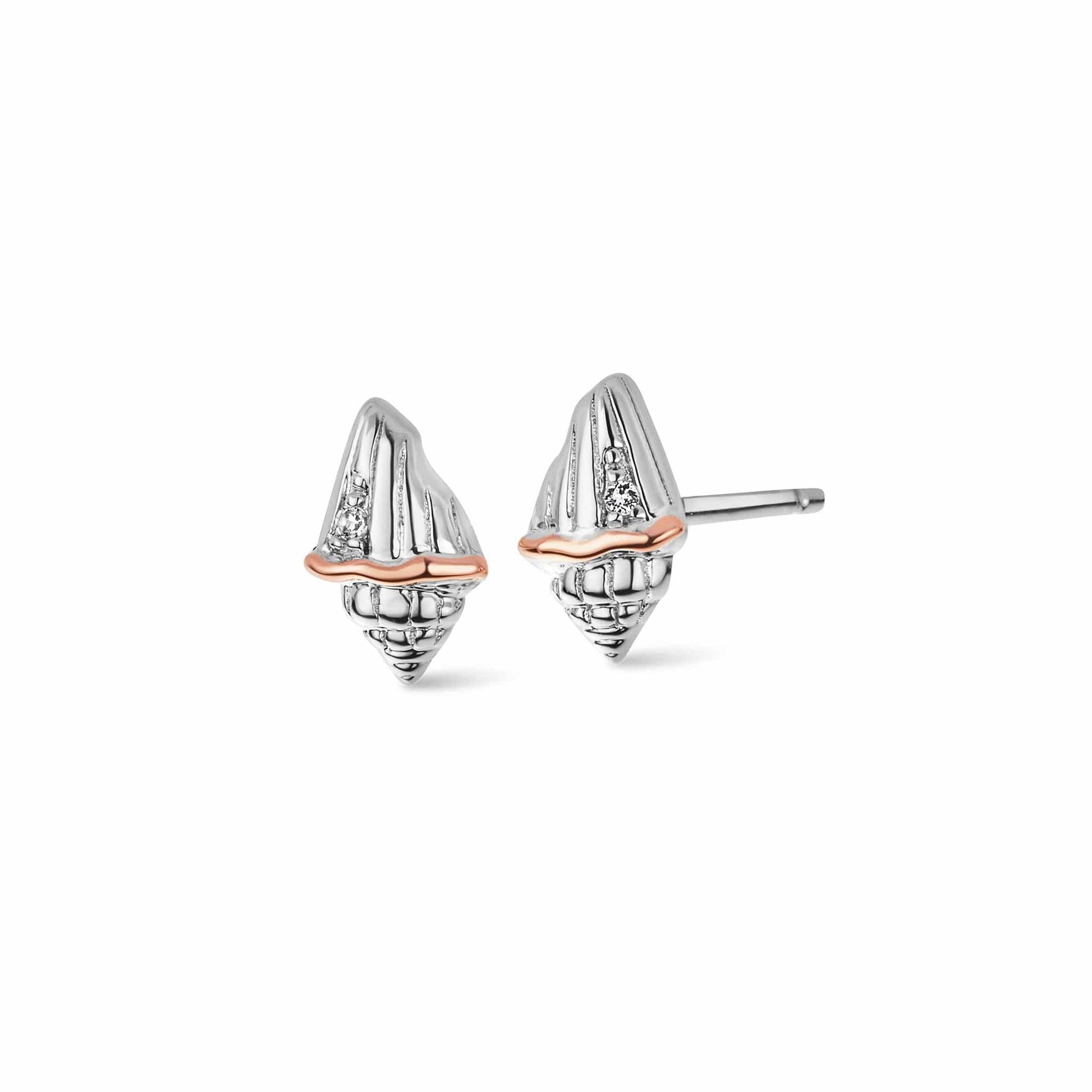 Sounds of the Sea Silver Stud Earrings