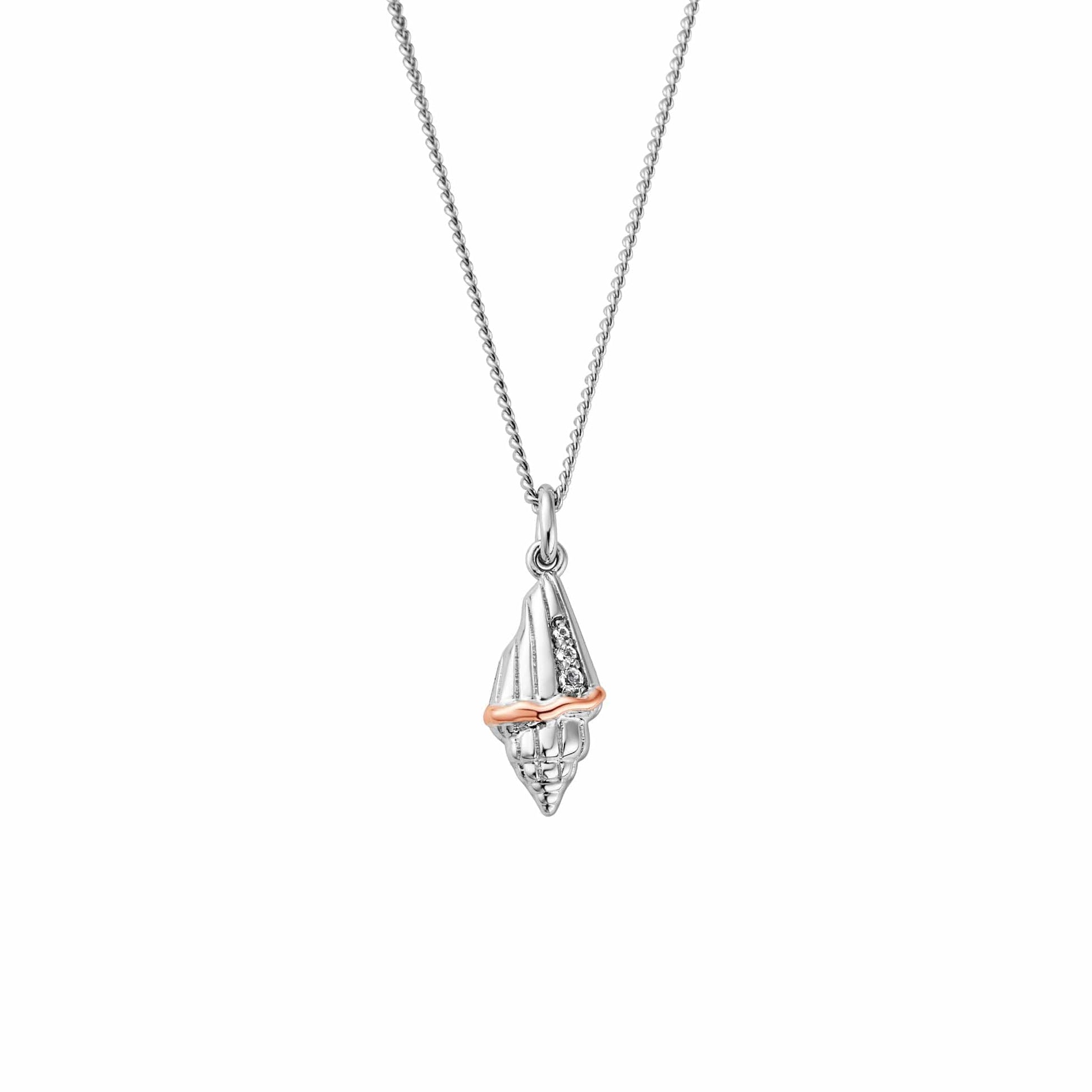 Nature's Wonder Sterling Silver Seashell Pendant with Topaz