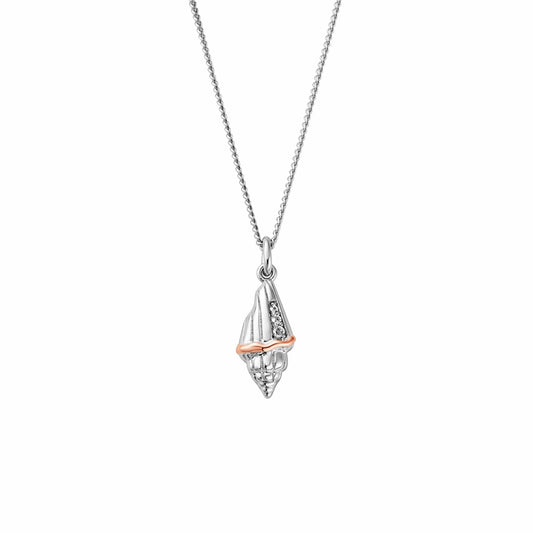 Nature's Wonder Sterling Silver Seashell Pendant with Topaz