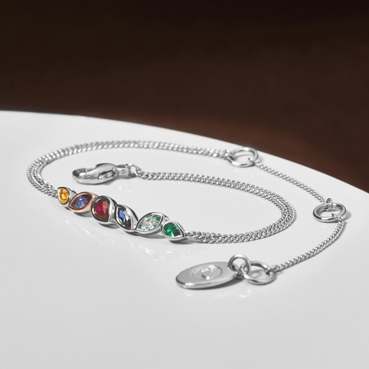 Cariad® Sterling Silver Lab-Grown Multi-Stone Bracelet