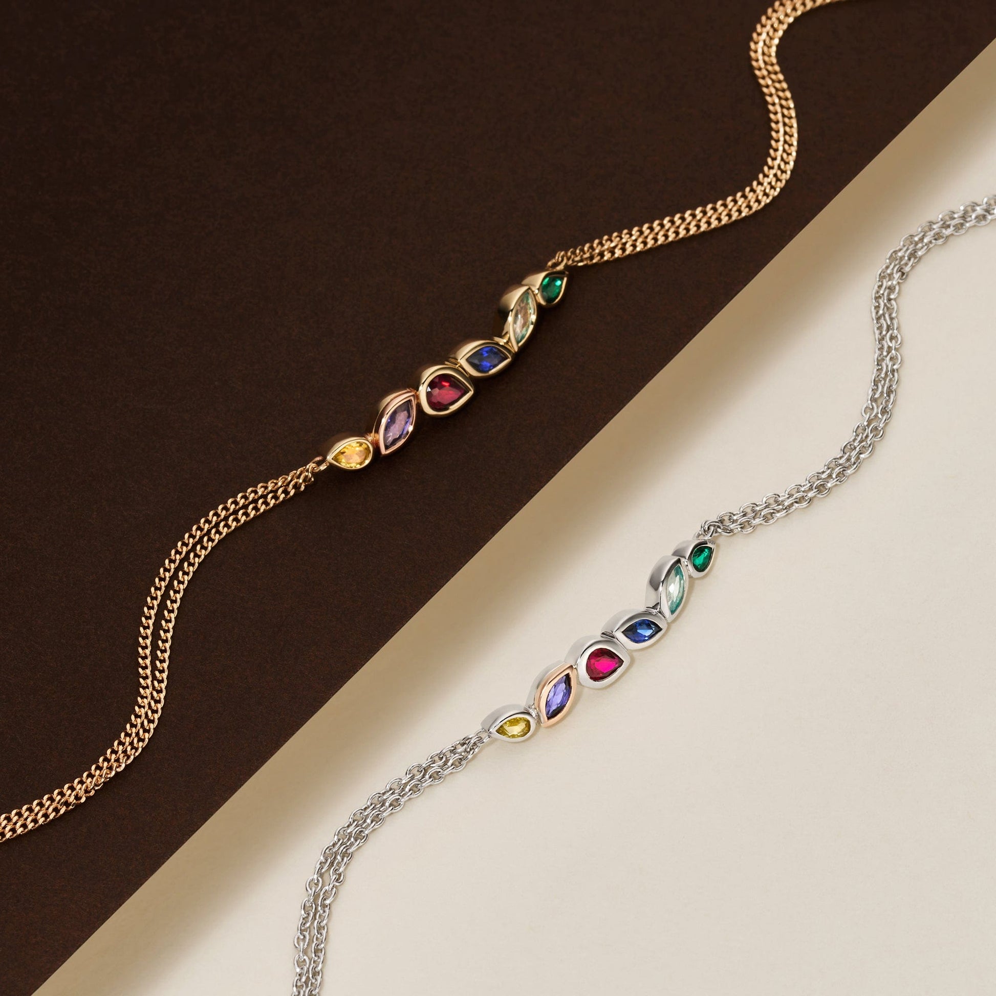 Cariad® 9ct Solid Gold Lab-Grown Multi-Stone Bracelet