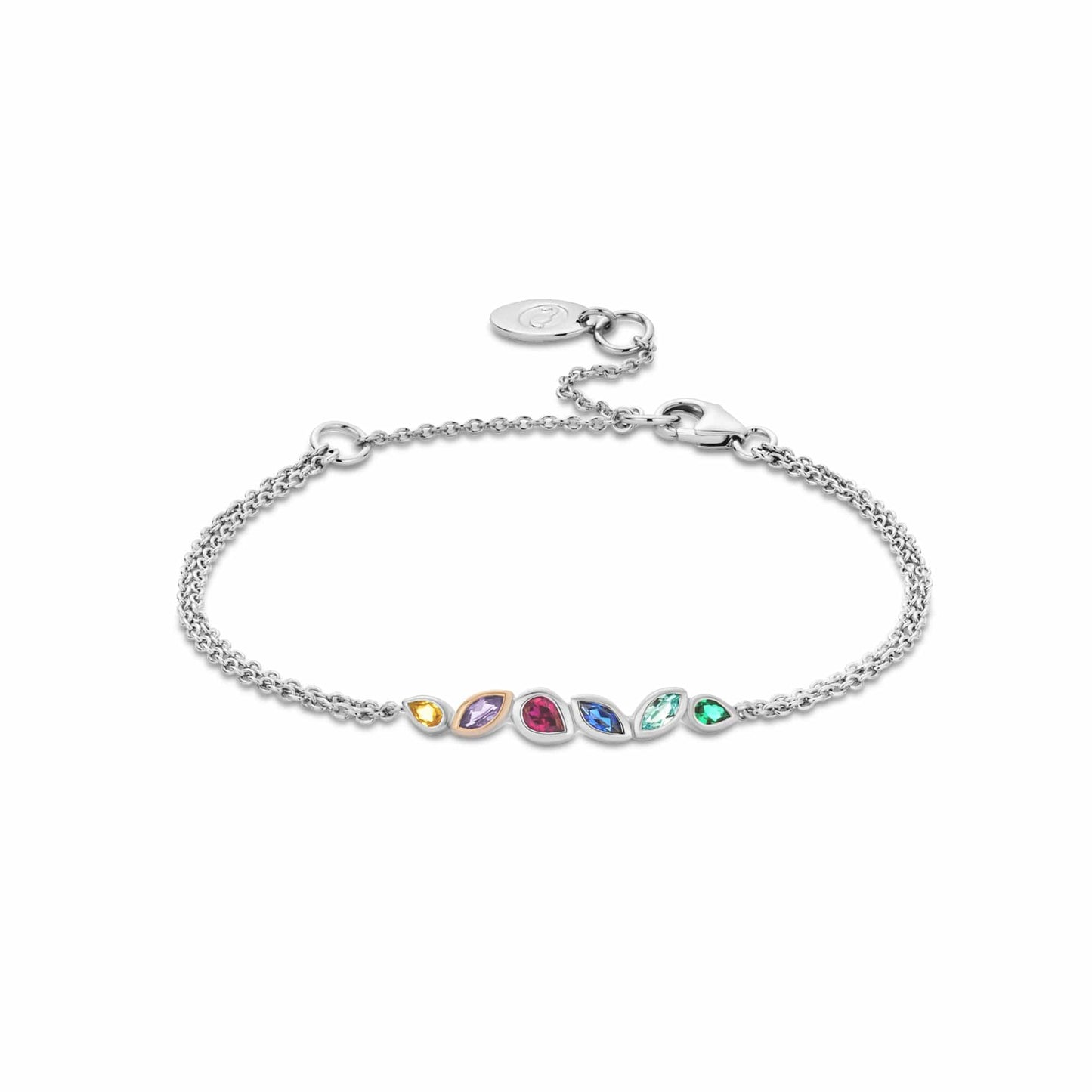Cariad® Sterling Silver Lab-Grown Multi-Stone Bracelet