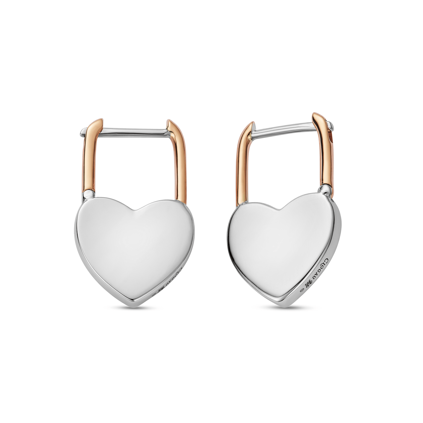 Cariad® Sterling Silver Padlock Hoop Earrings