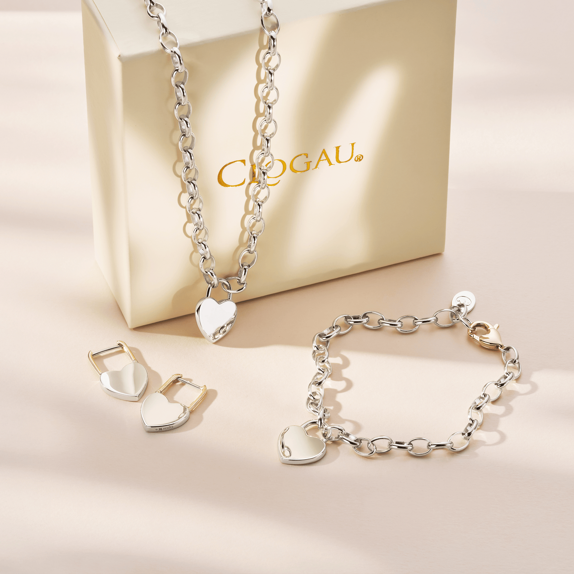 Cariad® Sterling Silver Padlock Hoop Earrings