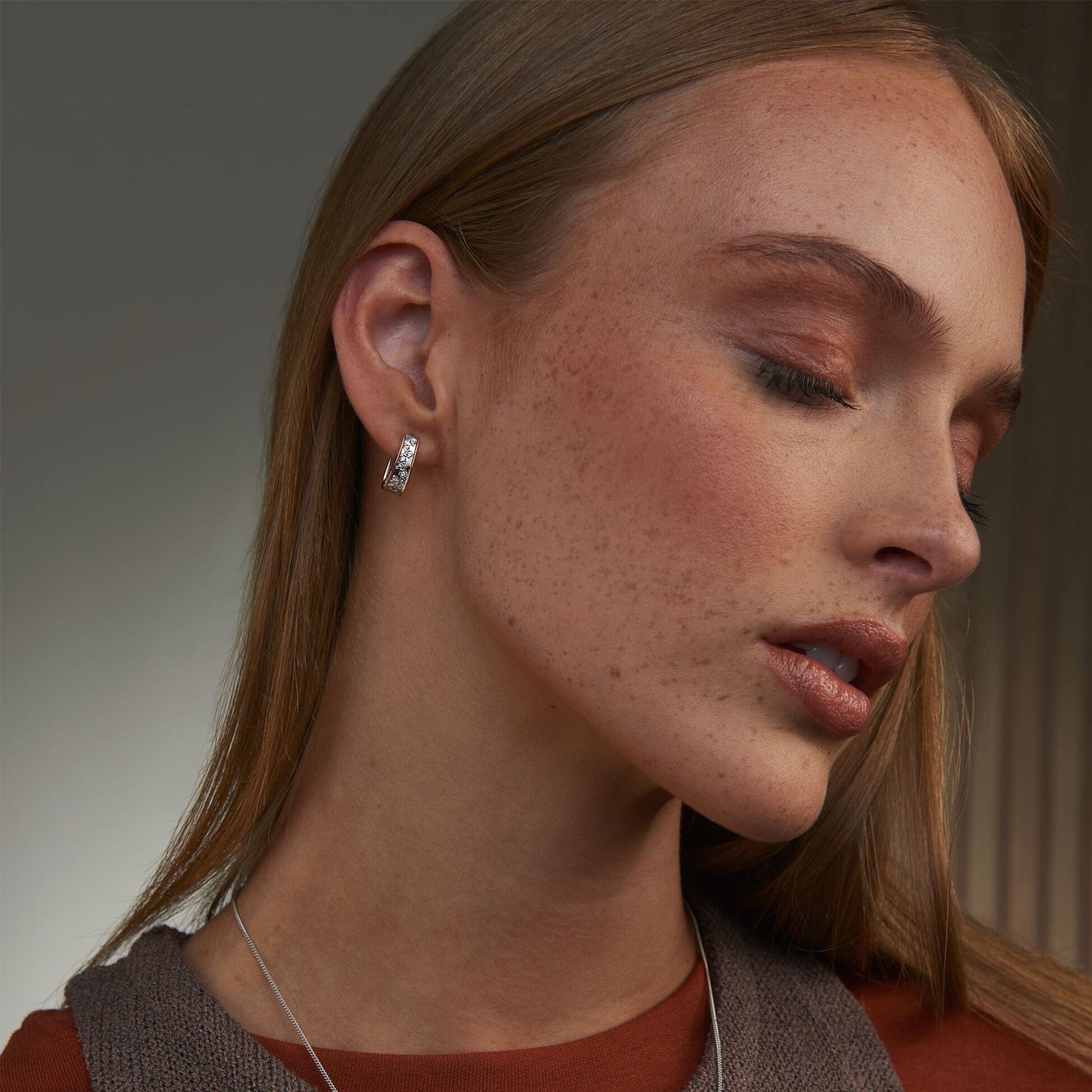 Cariad® Sterling Silver Sparkle Half-Hoop Earrings with Topaz