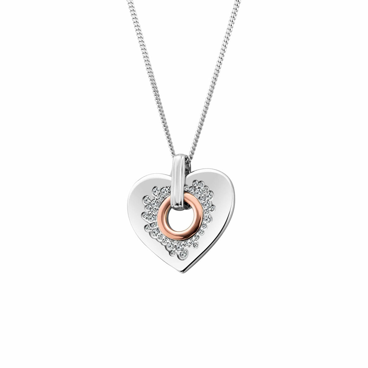 Cariad® Sterling Sparkle Big Heart Pendant Topaz