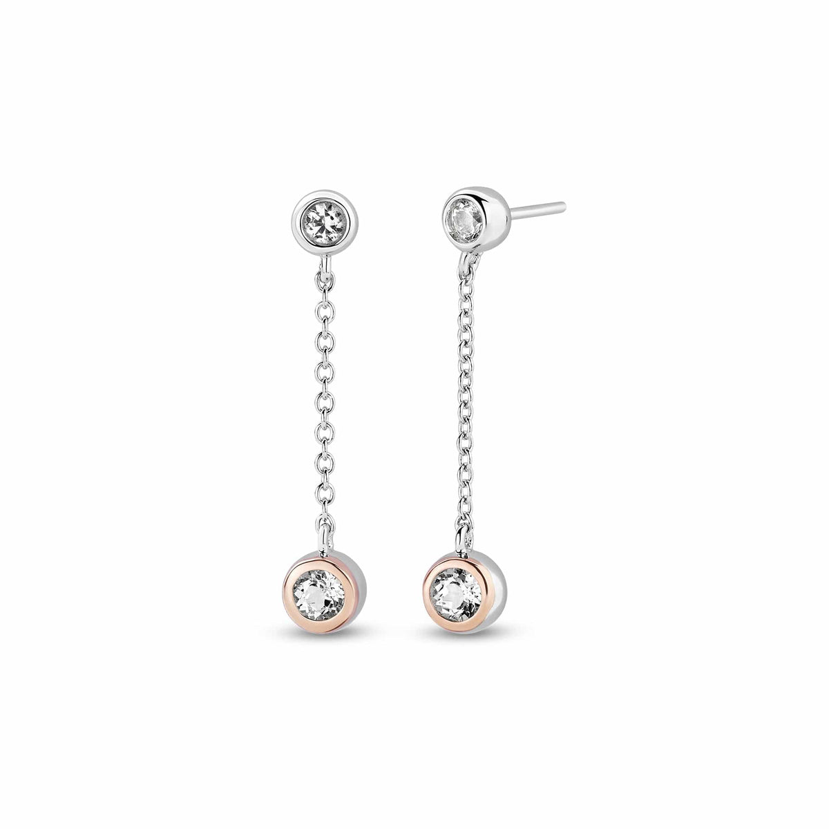 Clogau® Sterling Silver Drop Chain Earrings with Topaz