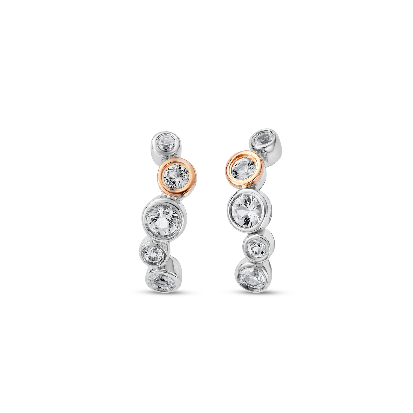Clogau® Celebration Sterling Silver Curved Stud Earrings with Topaz