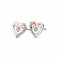 Forever Yours Sterling Silver Kiss Stud Earrings with Zircon