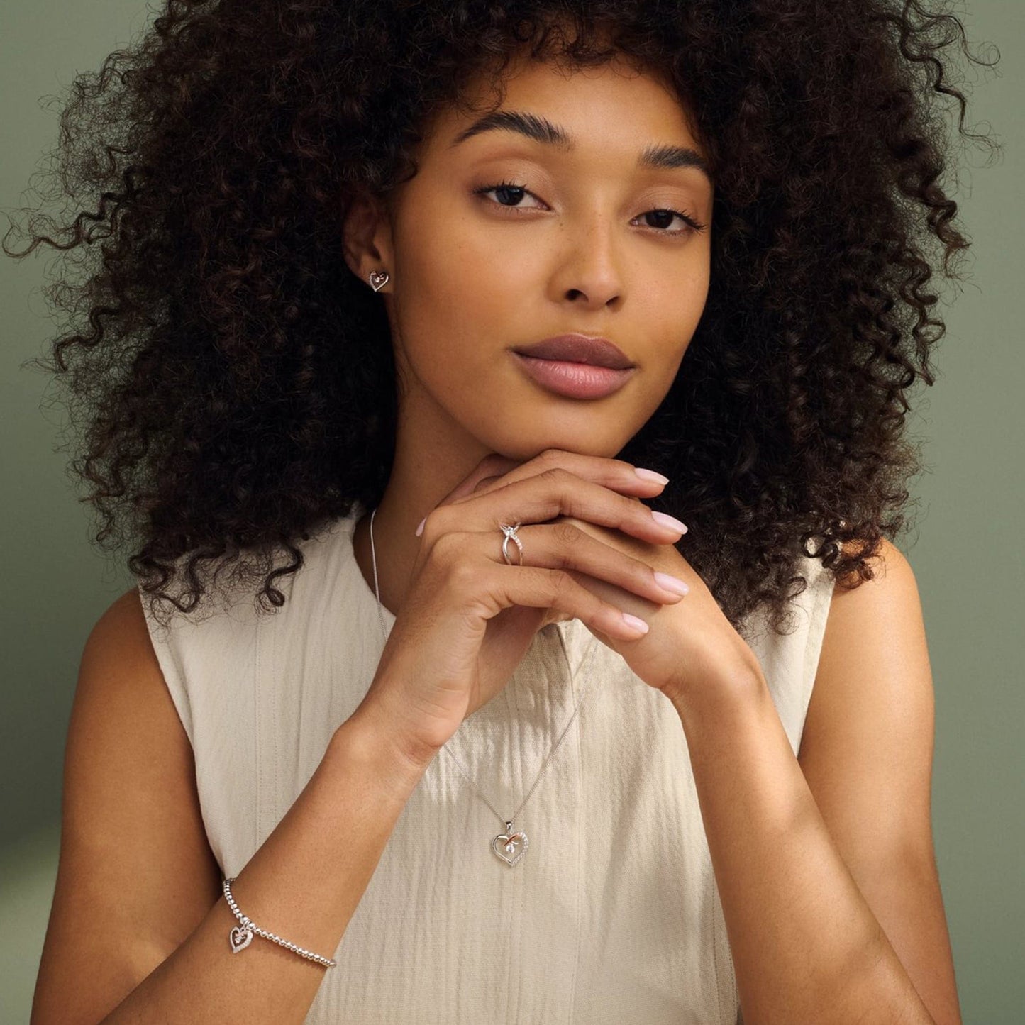 Forever Yours Sterling Silver Kiss Pendant with Zircon