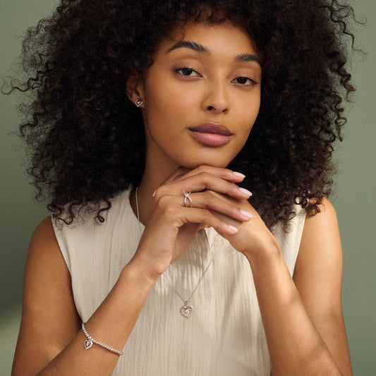 Forever Yours Sterling Silver Kiss Pendant with Zircon