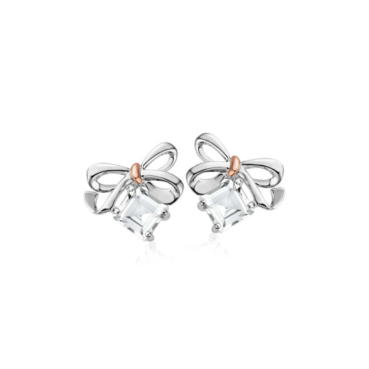 Clogau® Christmas Bow Silver Stud Earrings