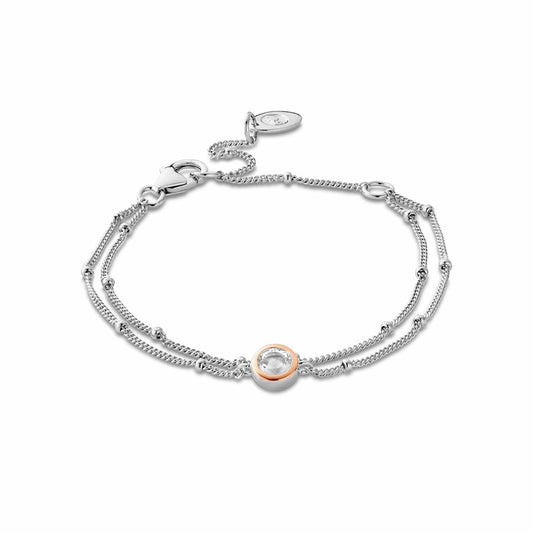 Clogau® Celebration Sterling Silver Double-Chain Bracelet with Topaz