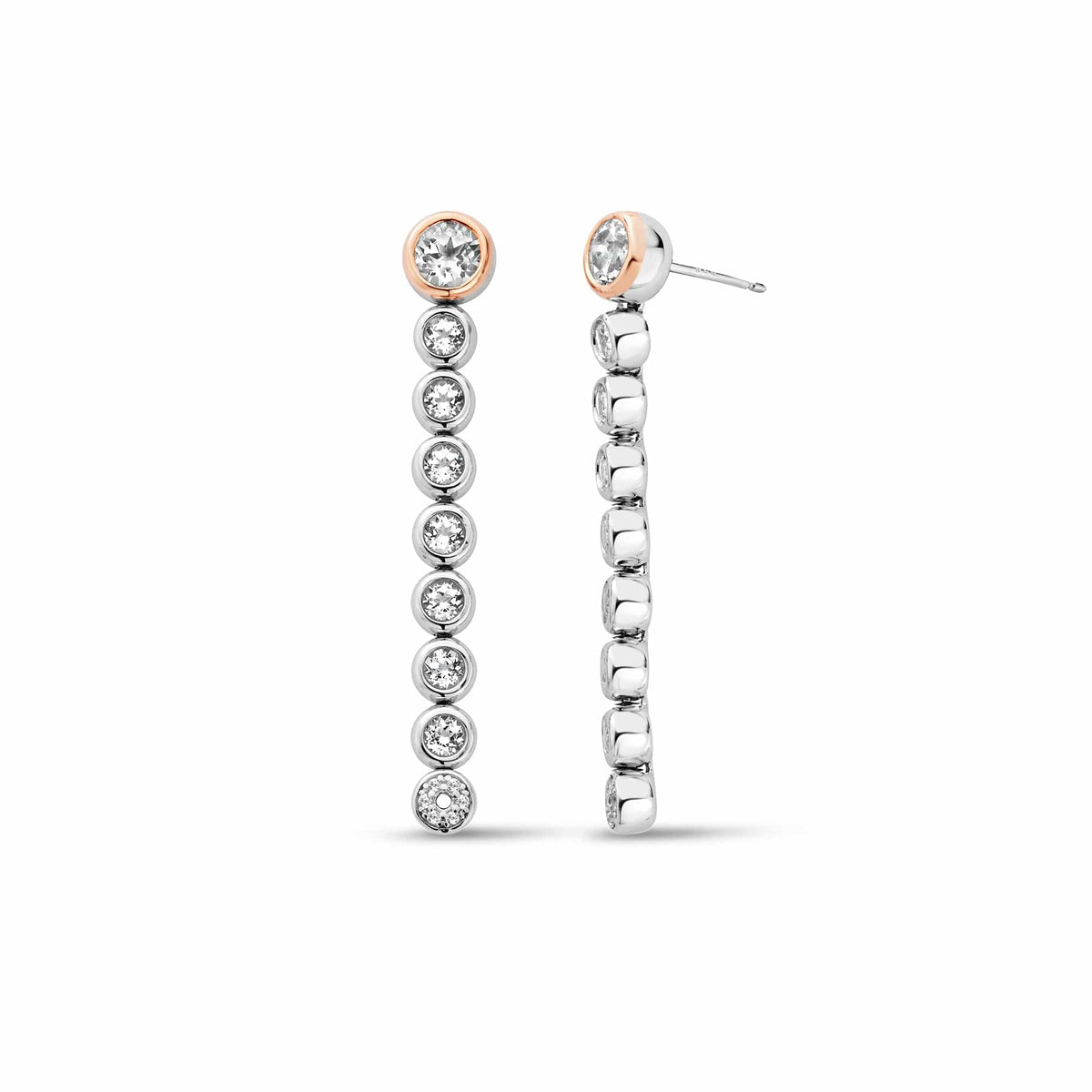® Celebration Sterling Drop Hoop Tennis Earrings Topaz