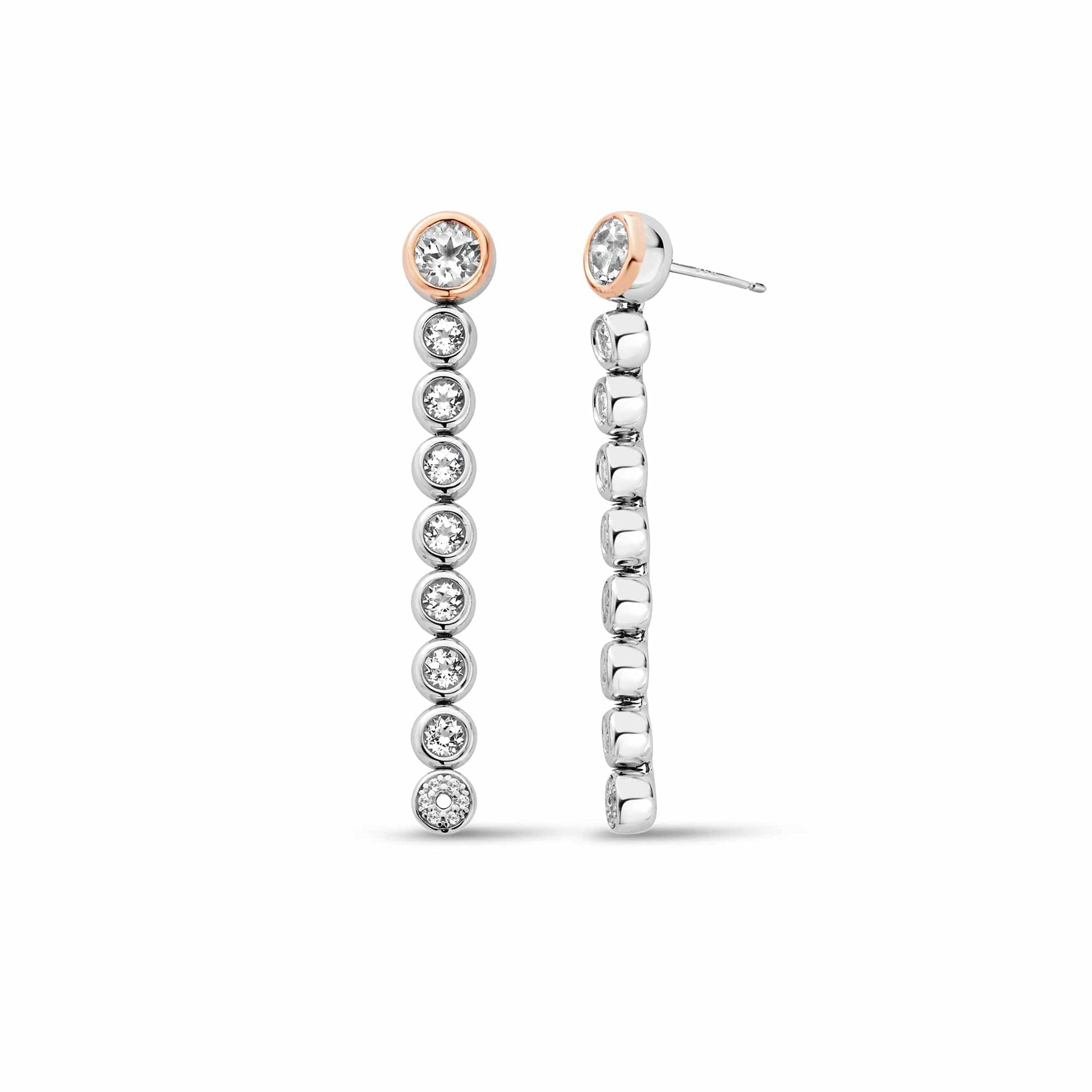 Clogau® Celebration Sterling Silver Drop-Hoop Earrings with Topaz