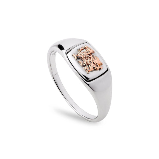 Royal Clogau® Sterling Silver Welsh Dragon Signet Ring