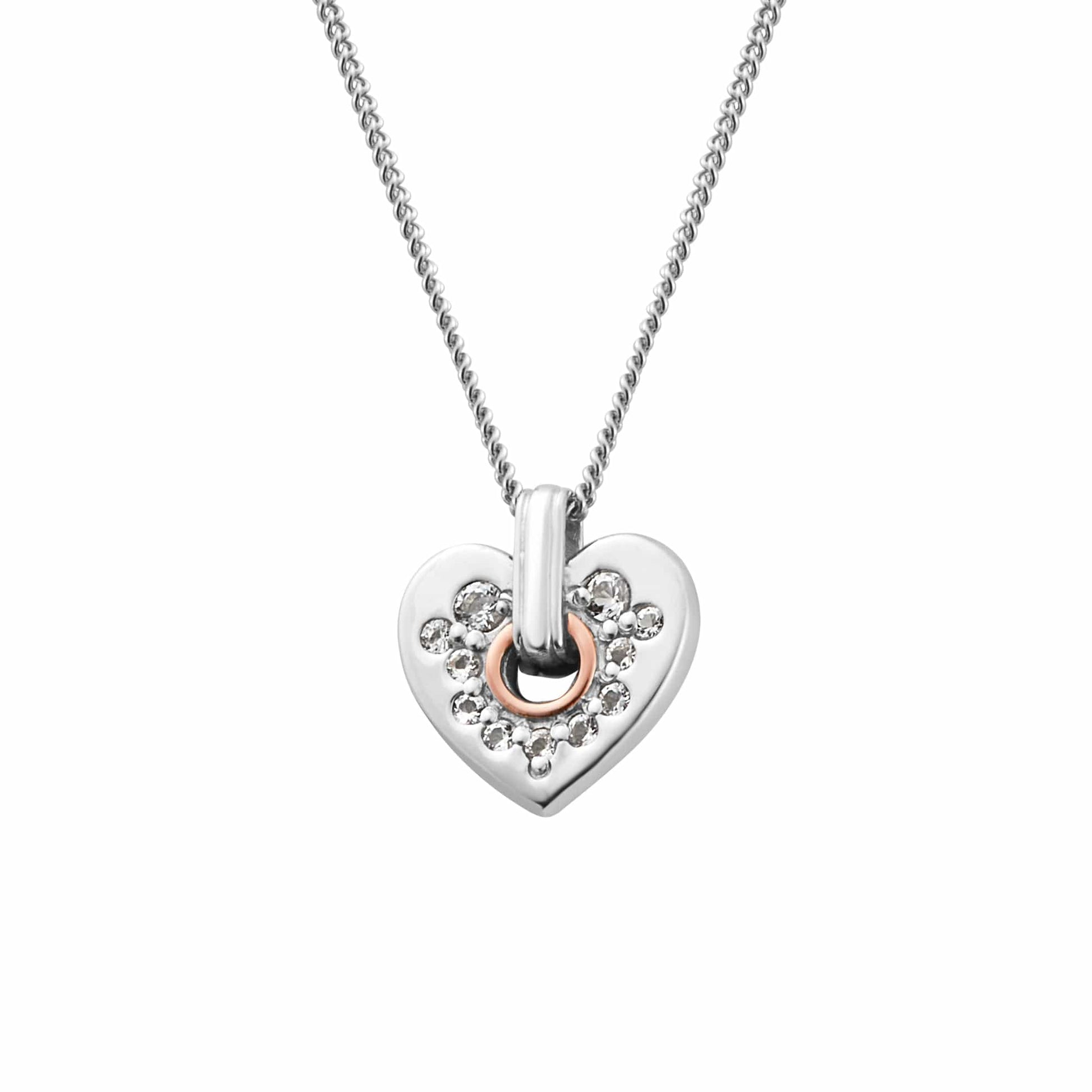 Cariad® Sparkle Silver Heart Pendant