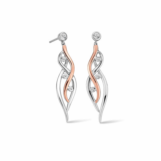 Nature's Wonder Sterling Silver Waterfall Drop Earrings with Topaz