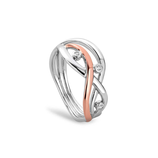 Nature's Wonder Sterling Silver Waterfall Ring with Topaz