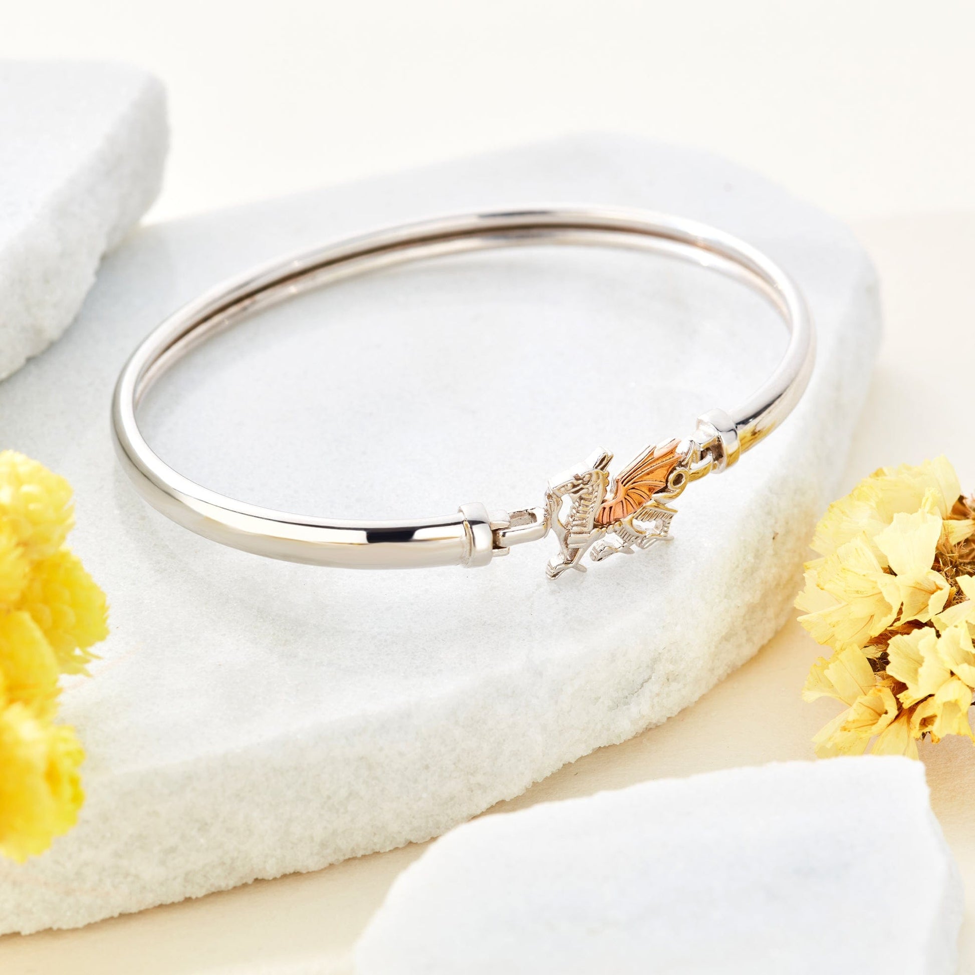 Royal Clogau® Sterling Silver Welsh Dragon Bangle