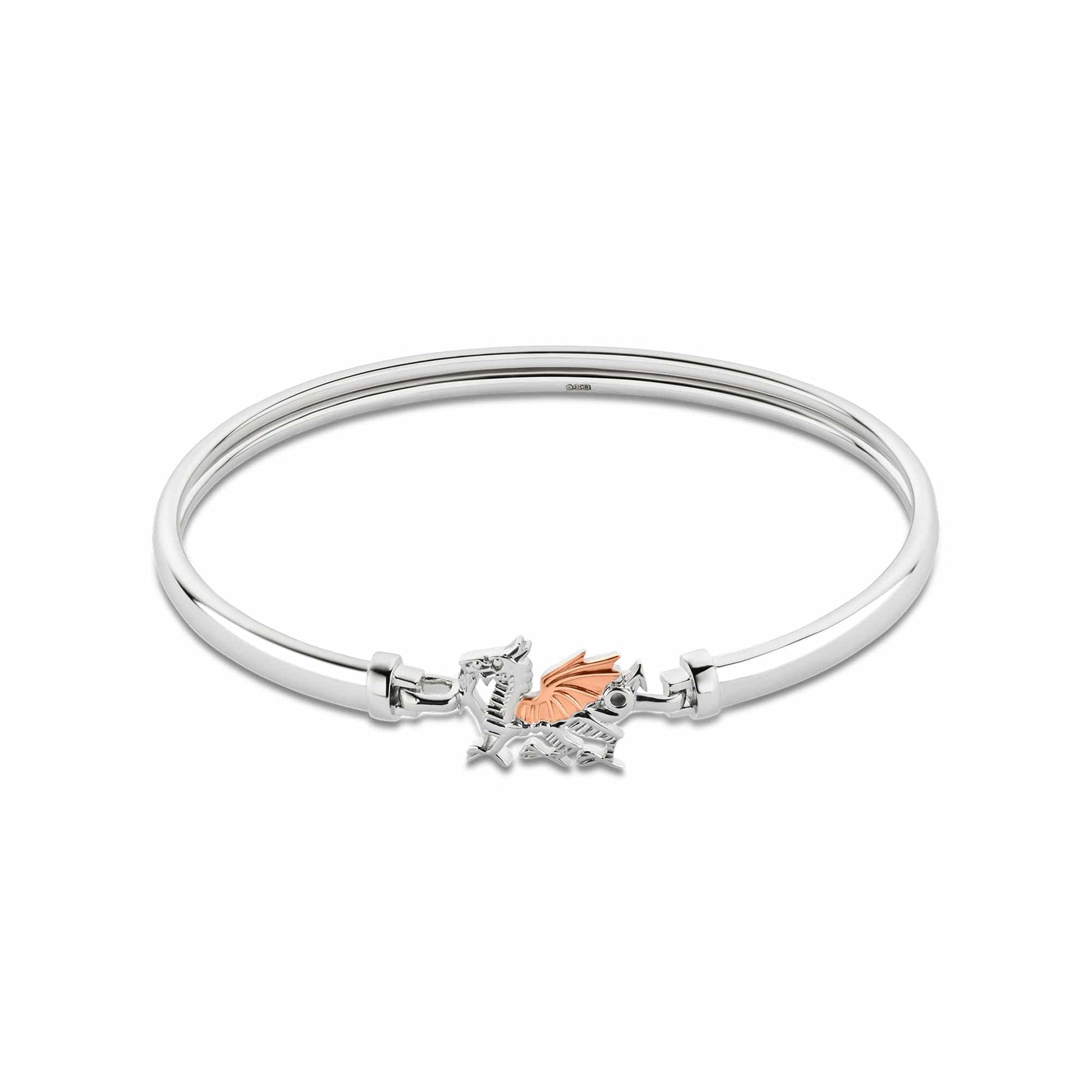 Royal Clogau® Sterling Silver Welsh Dragon Bangle