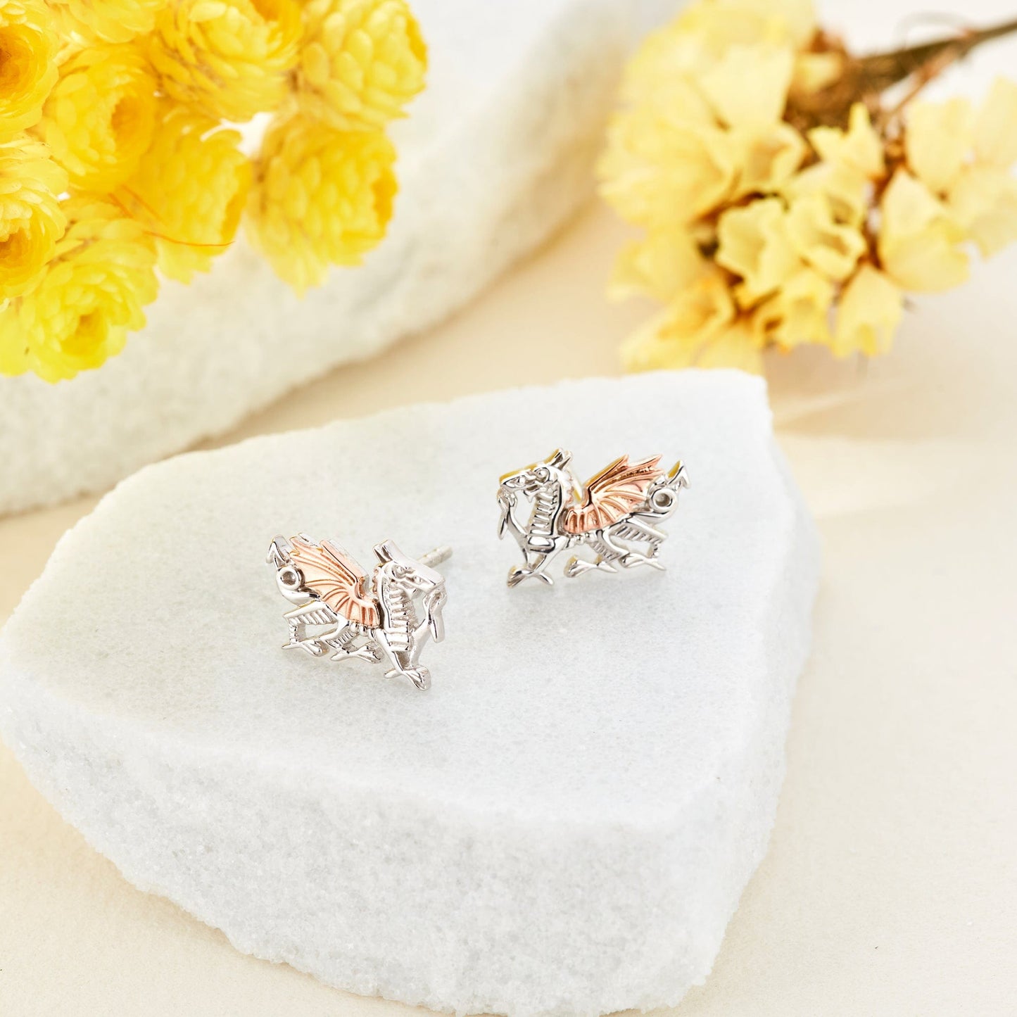Royal Clogau® Sterling Silver Welsh Dragon Earrings