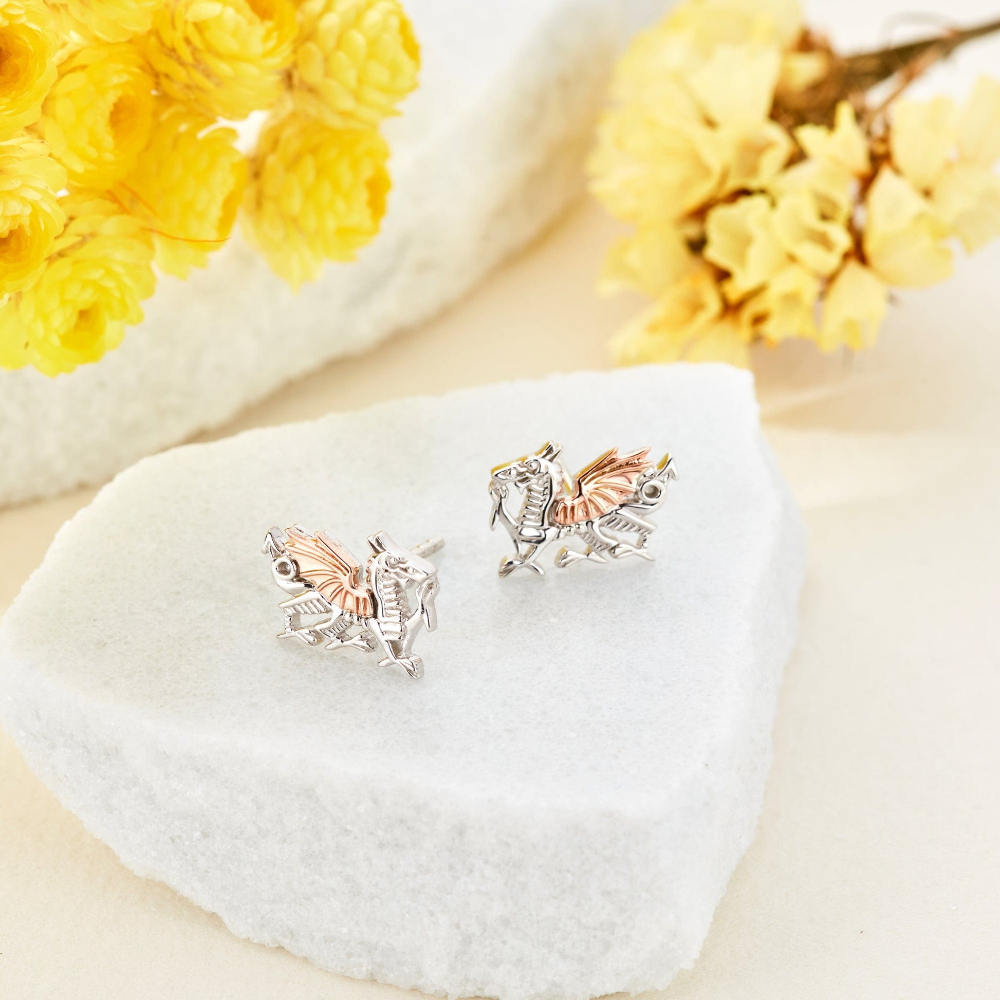 Royal Clogau® Sterling Silver Welsh Dragon Earrings