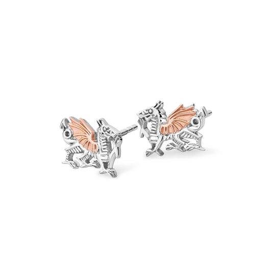 Royal Clogau® Sterling Silver Welsh Dragon Earrings
