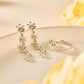 Nature's Wonder Sterling Silver Daffodil Drop-Hoop Earrings