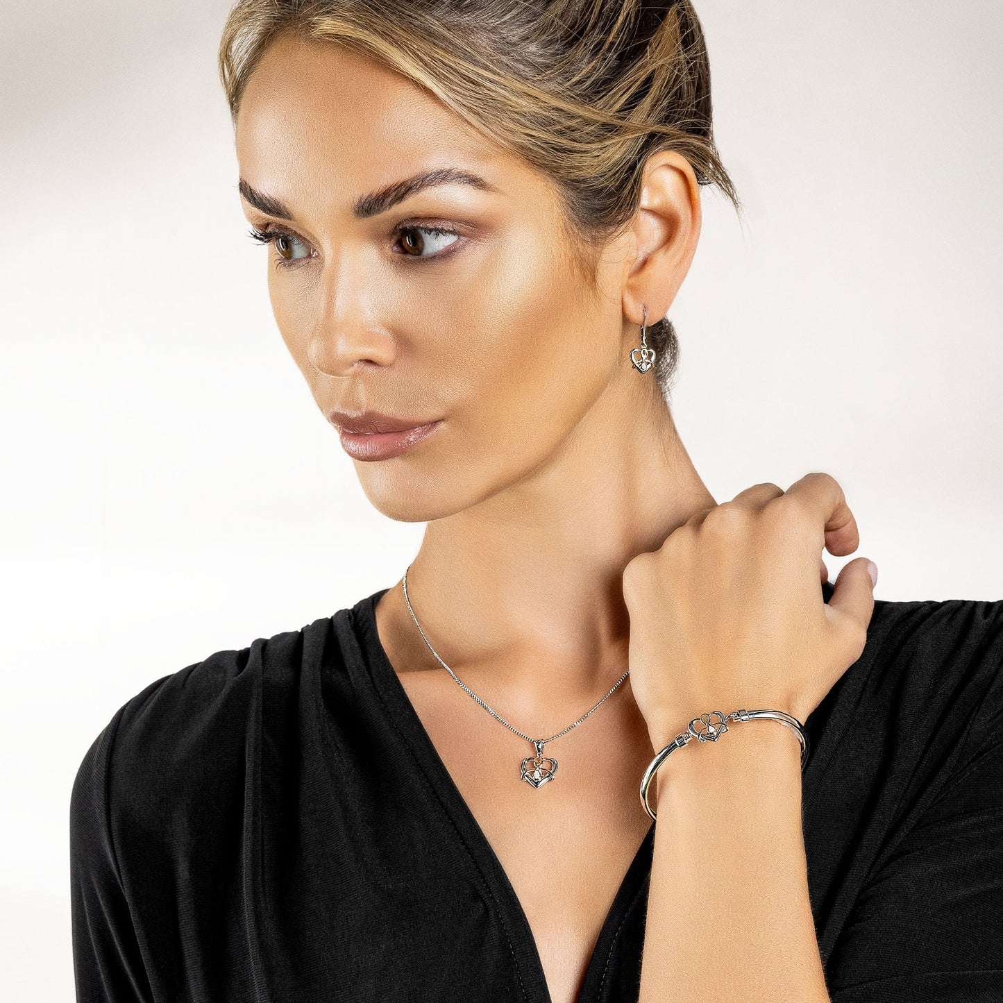 Forever Yours Sterling Silver Dwynwen Drop Earrings with Opals