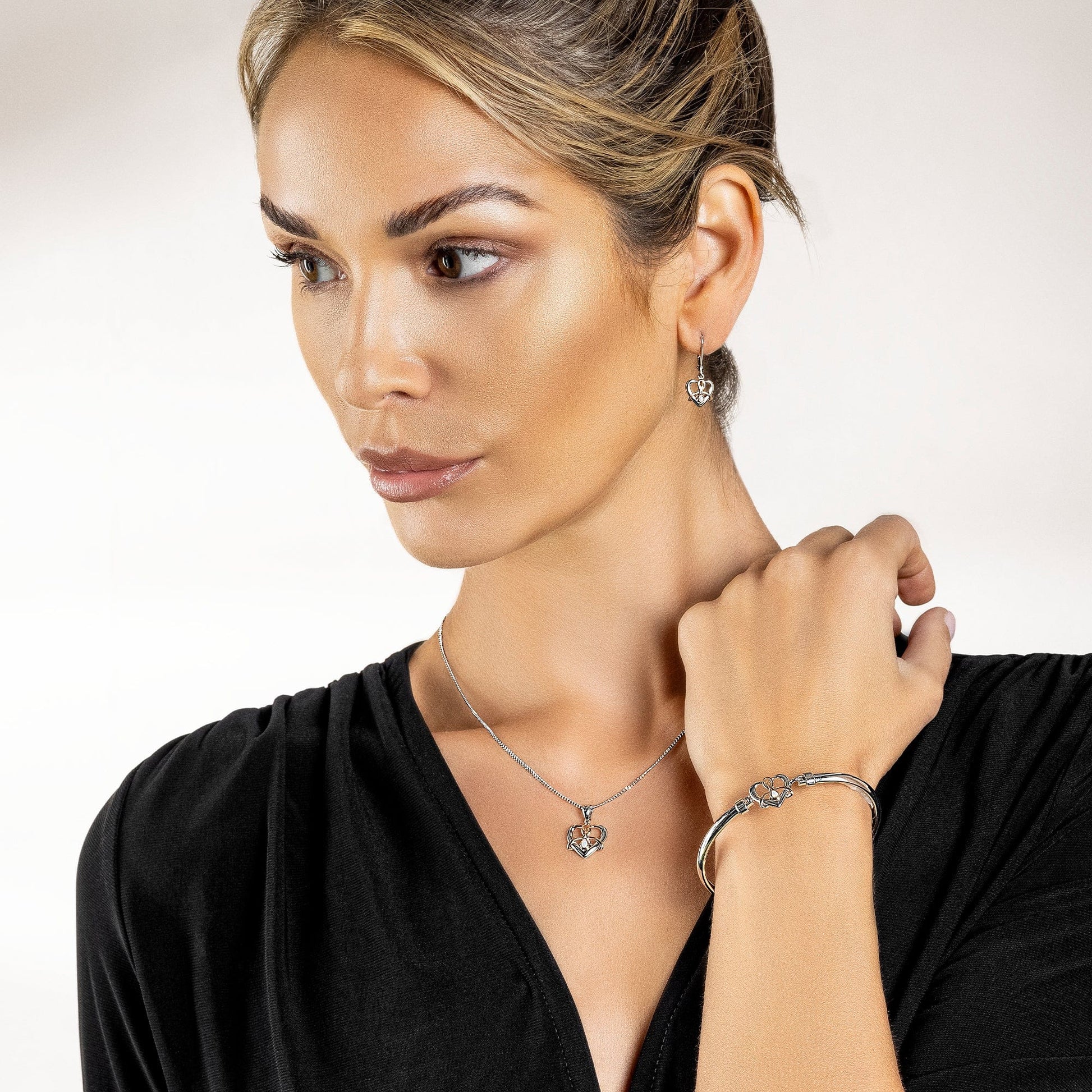 Forever Yours Sterling Silver Dwynwen Drop Earrings with Opals
