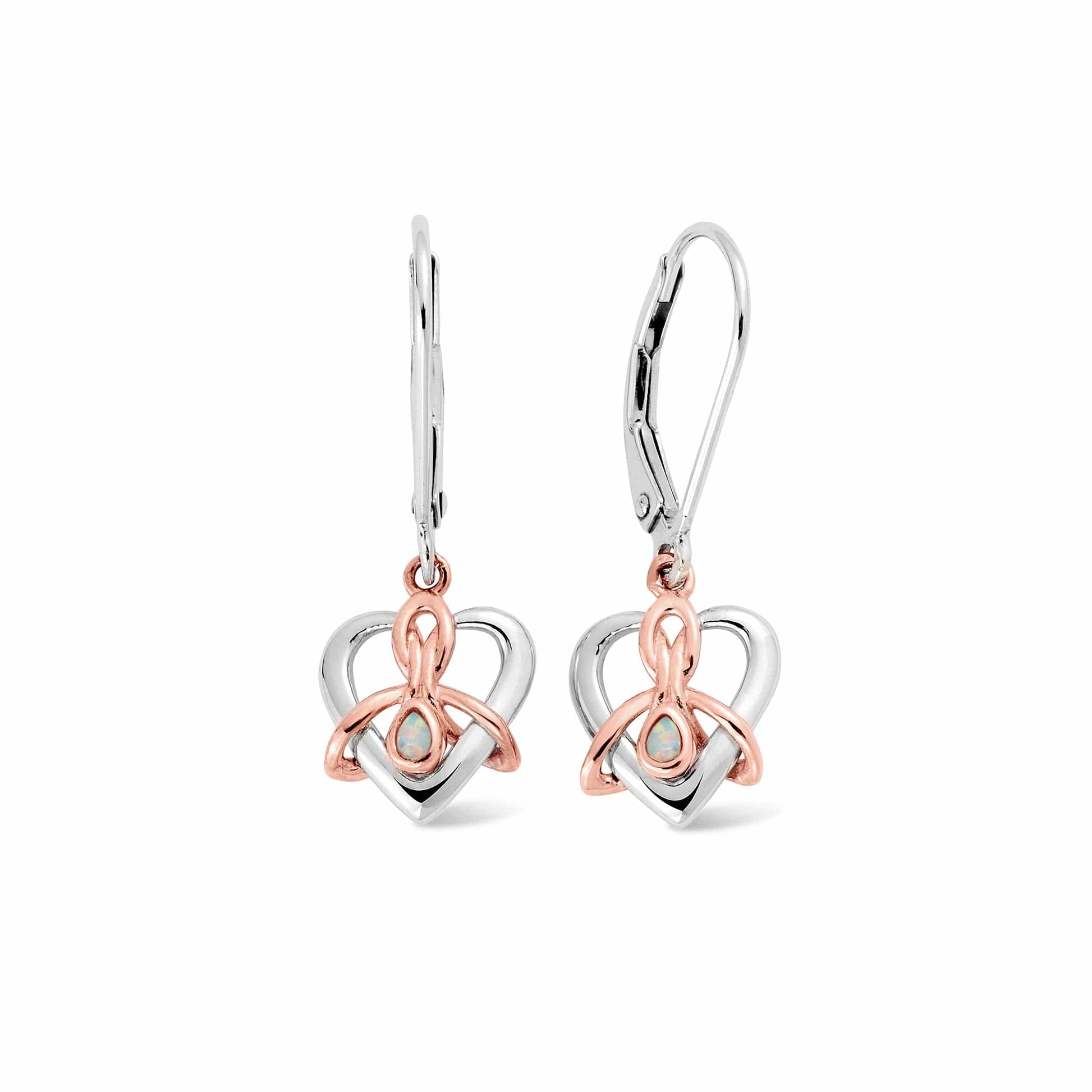 Dwynwen Silver and Opal Drop Earrings