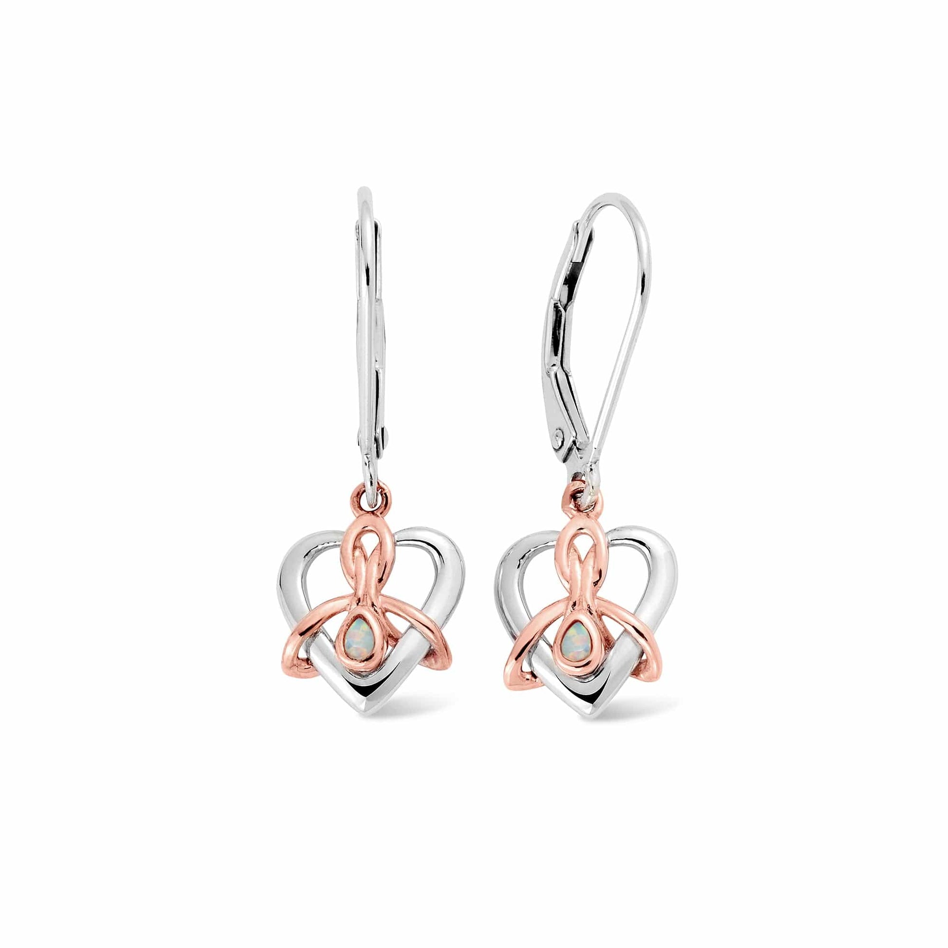 Forever Yours Sterling Silver Dwynwen Drop Earrings with Opals