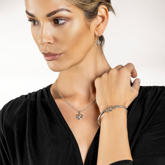 Forever Yours Sterling Silver Dwynwen Pendant with Opal