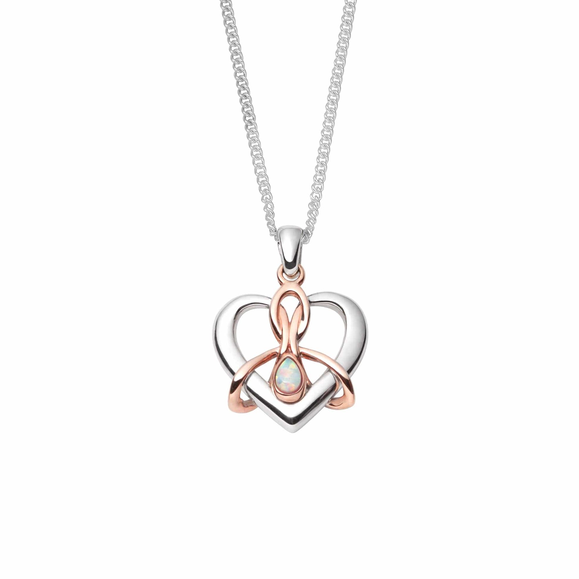 Forever Yours Sterling Silver Dwynwen Pendant with Opal