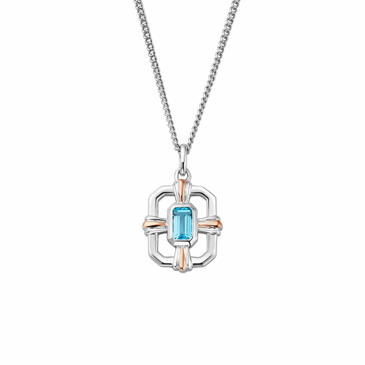 Clogau Sterling Silver Gateways Pendant with Swiss Blue Topaz