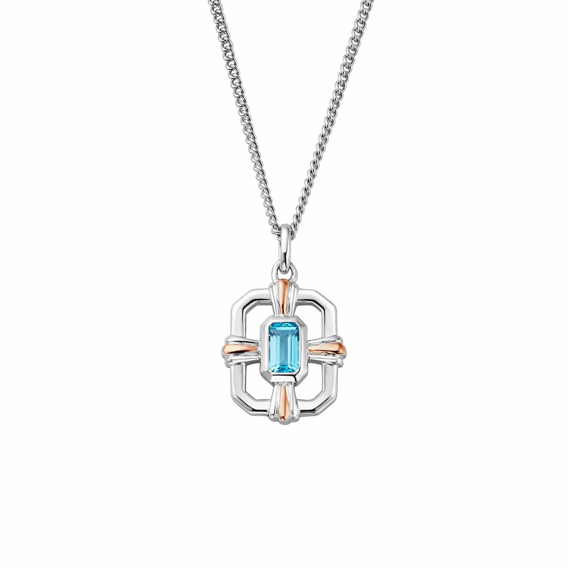 Royal Clogau® Sterling Silver Gateways Pendant with Swiss Blue Topaz