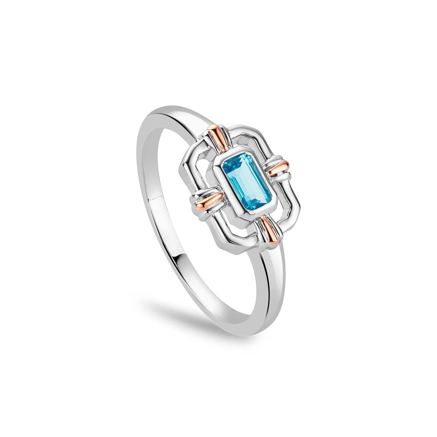 Royal Clogau® Sterling Silver Gateways Ring with Swiss Blue Topaz