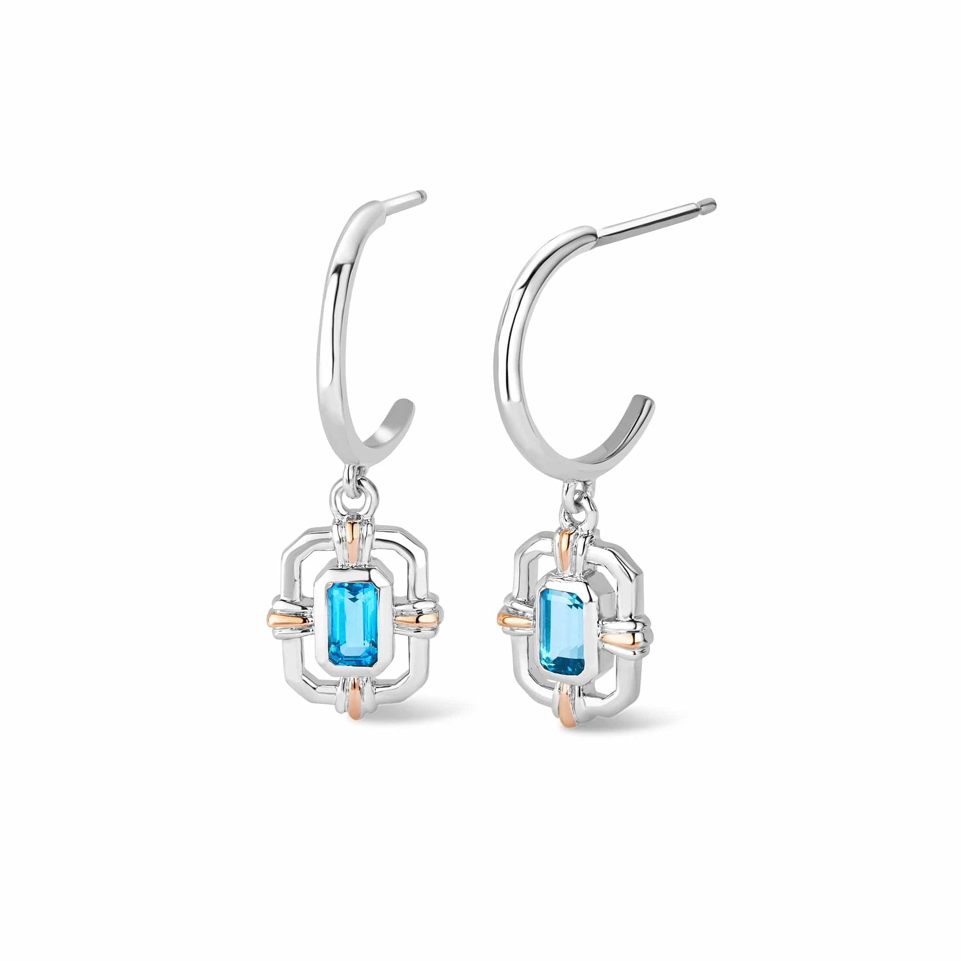 Royal Clogau® Sterling Silver Gateways Drop Earrings with Swiss Blue Topaz