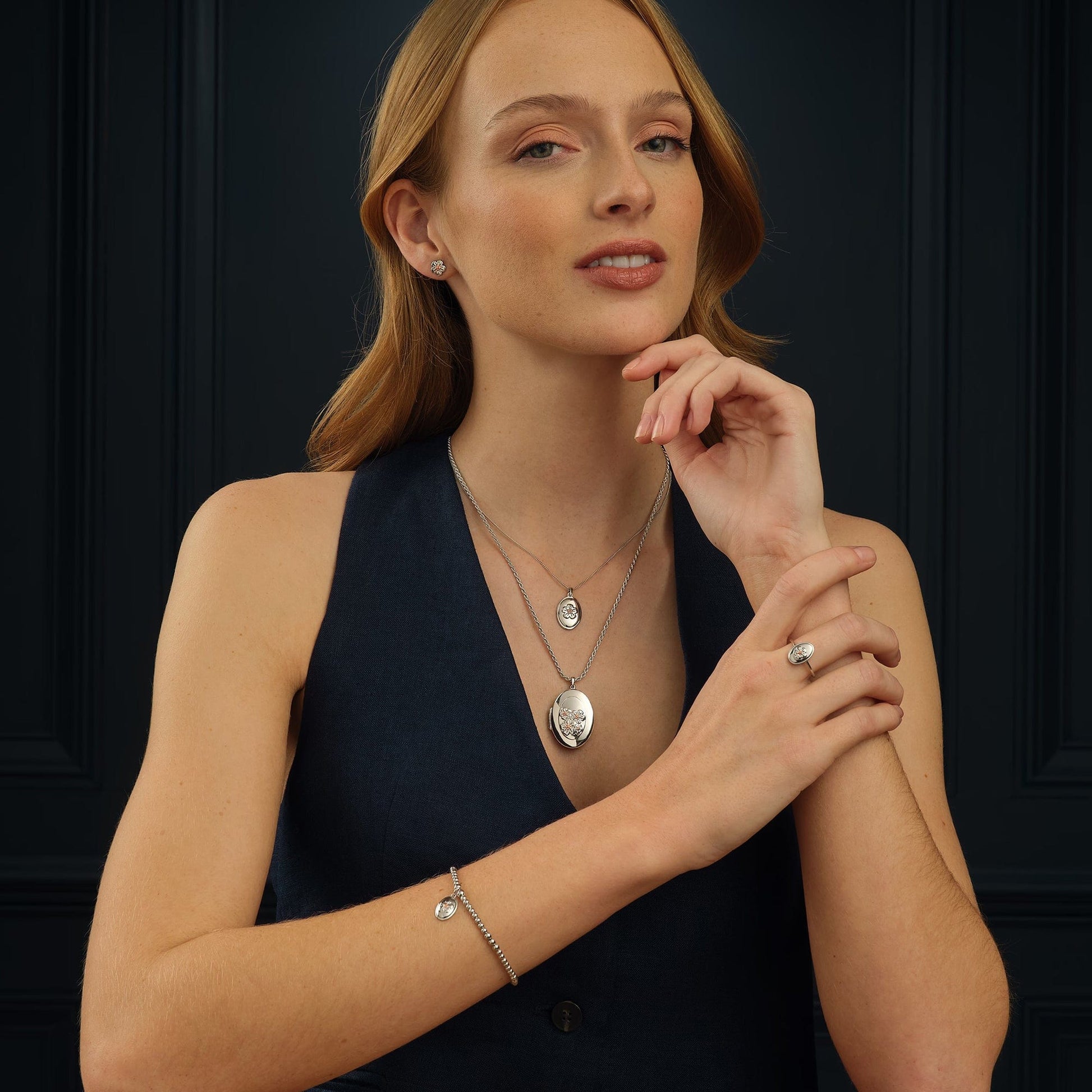 Nature's Wonder Sterling Silver Forget-Me-Not Locket