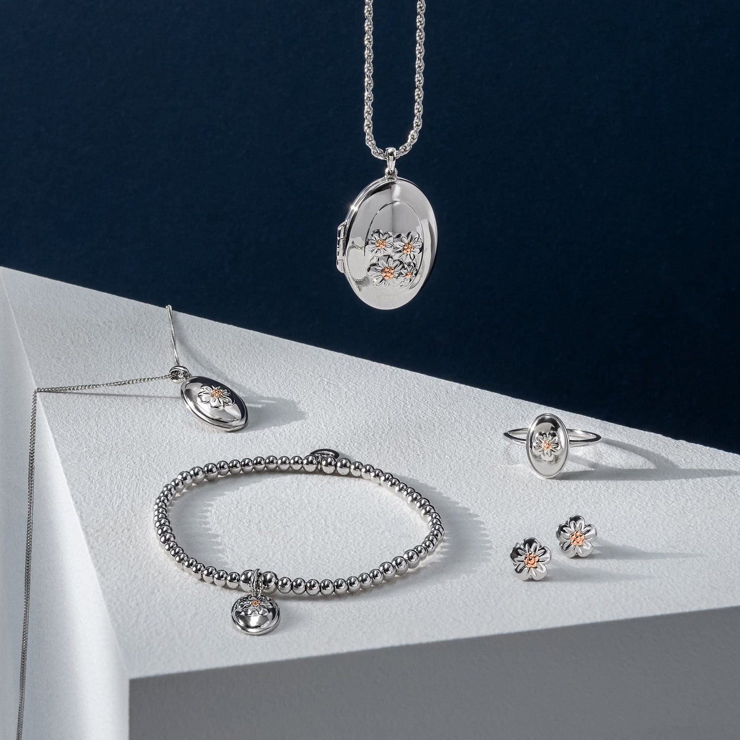 Nature's Wonder Sterling Silver Forget-Me-Not Locket