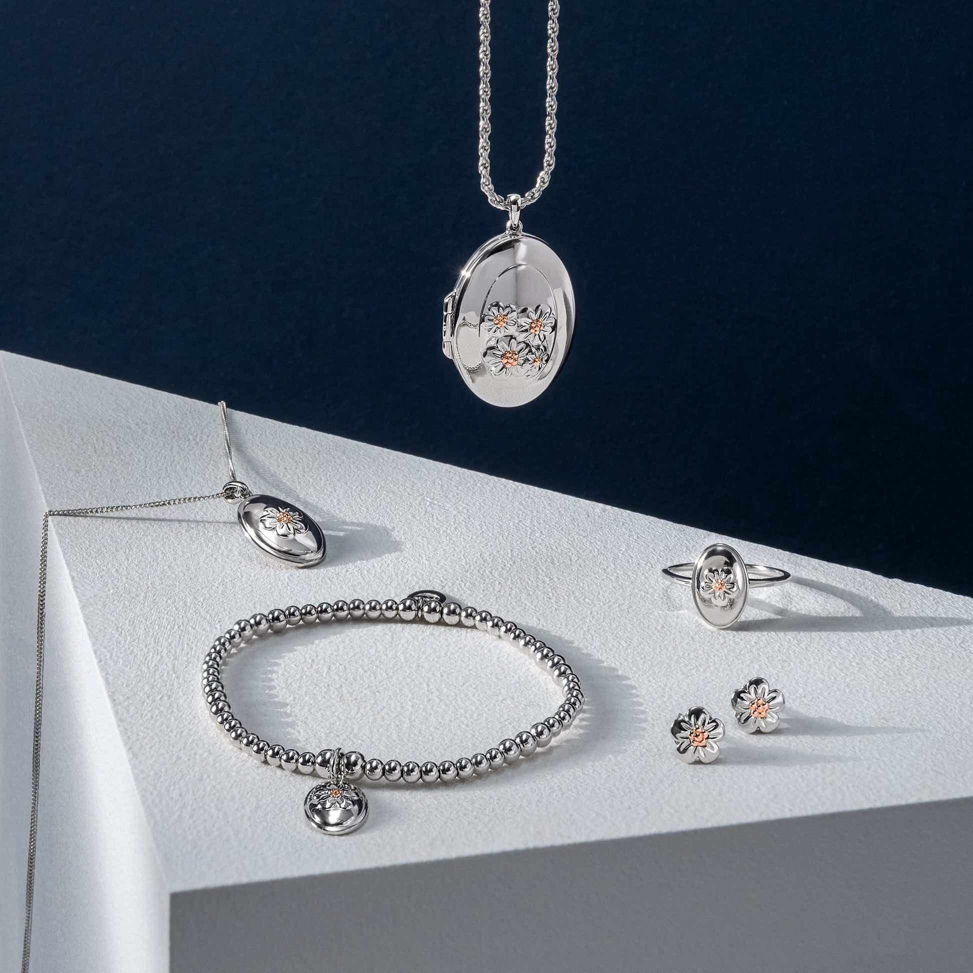 Nature's Wonder Sterling Silver Forget-Me-Not Locket