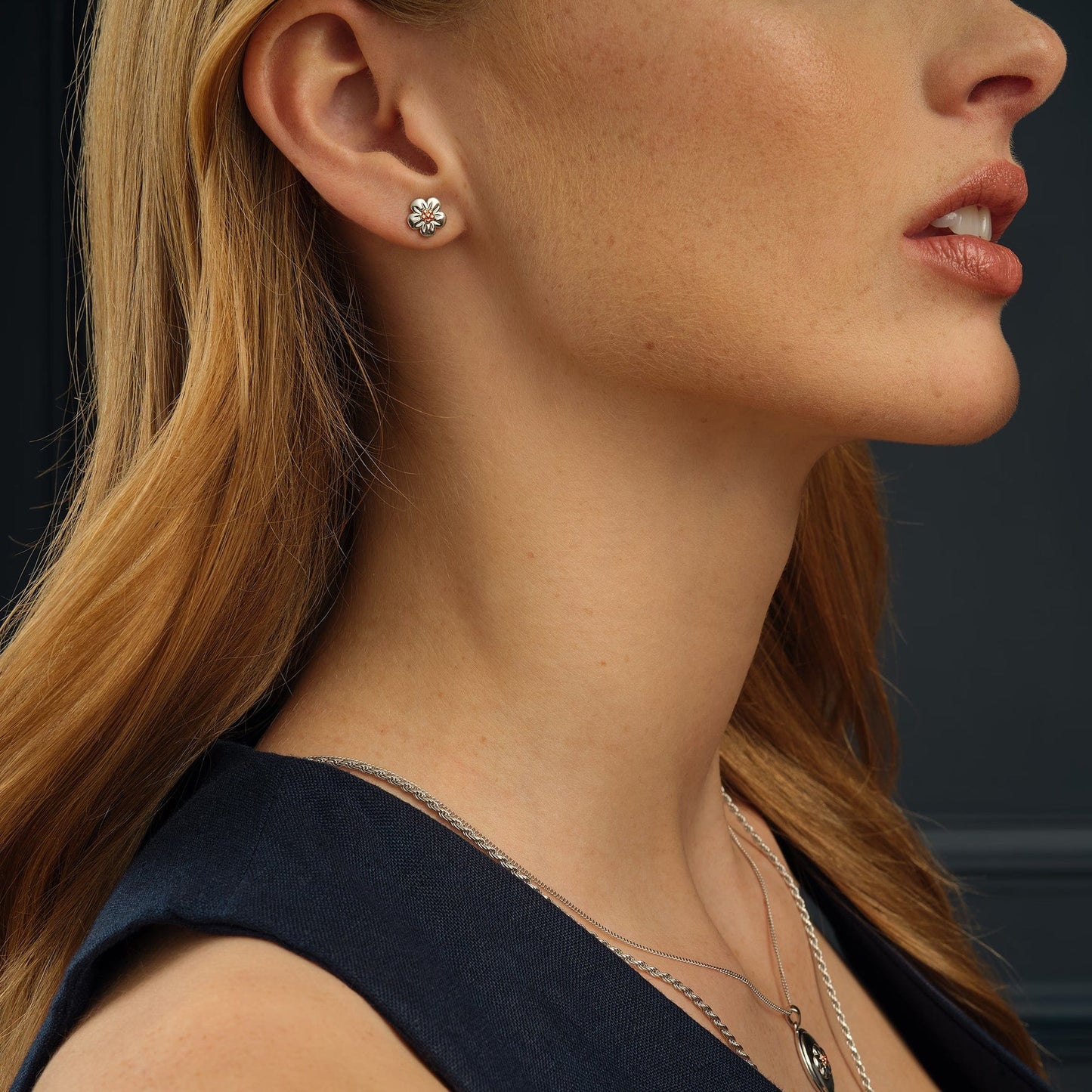 Nature's Wonder Sterling Silver Forget-Me-Not Stud Earrings