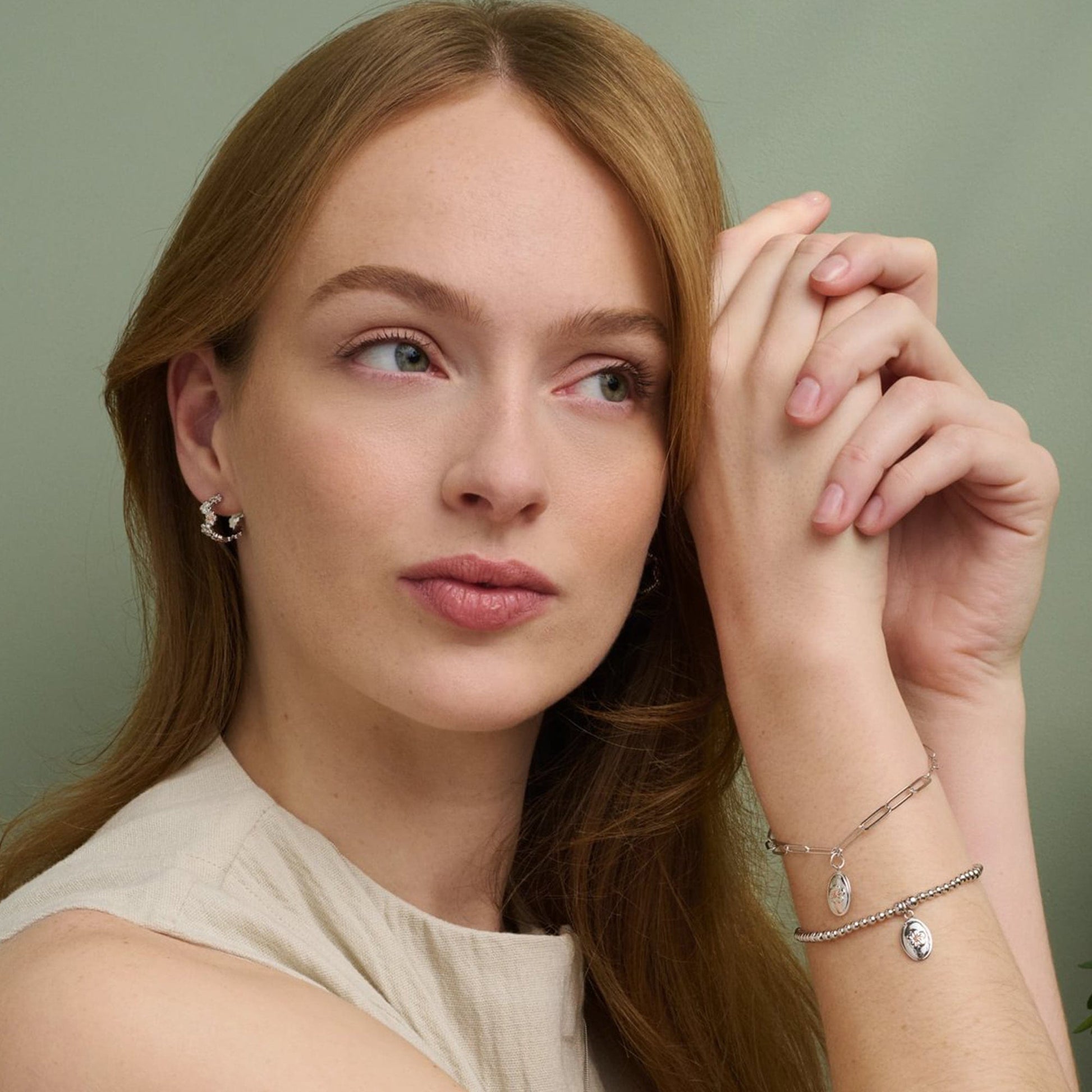 Nature's Wonder Sterling Silver Forget-Me-Not Huggie Hoop Earrings
