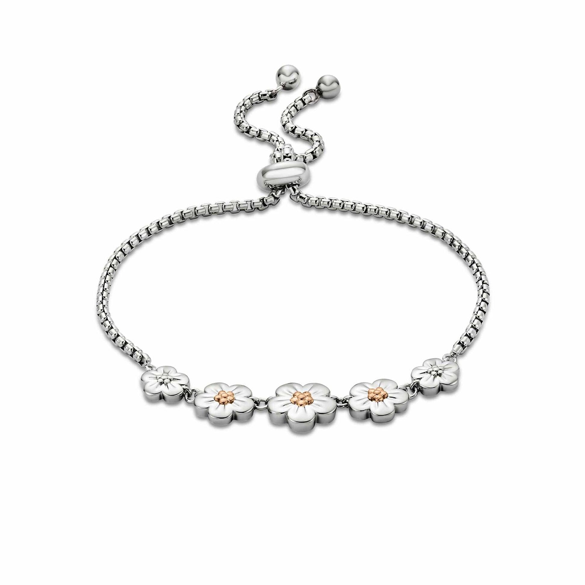 Nature's Wonder Sterling Silver Forget-Me-Not Adjustable Bracelet