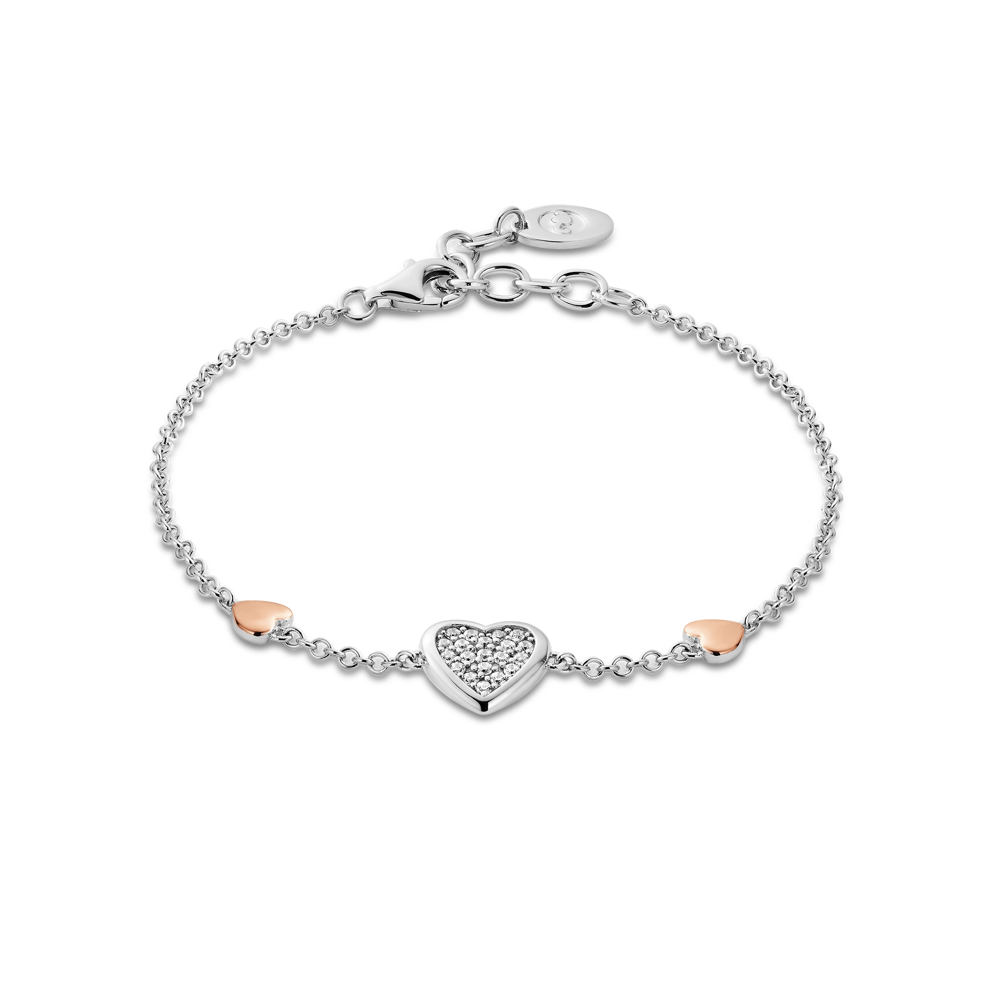 Forever Yours Sterling Silver Love Heart Bracelet with Swarovski® Zirconia