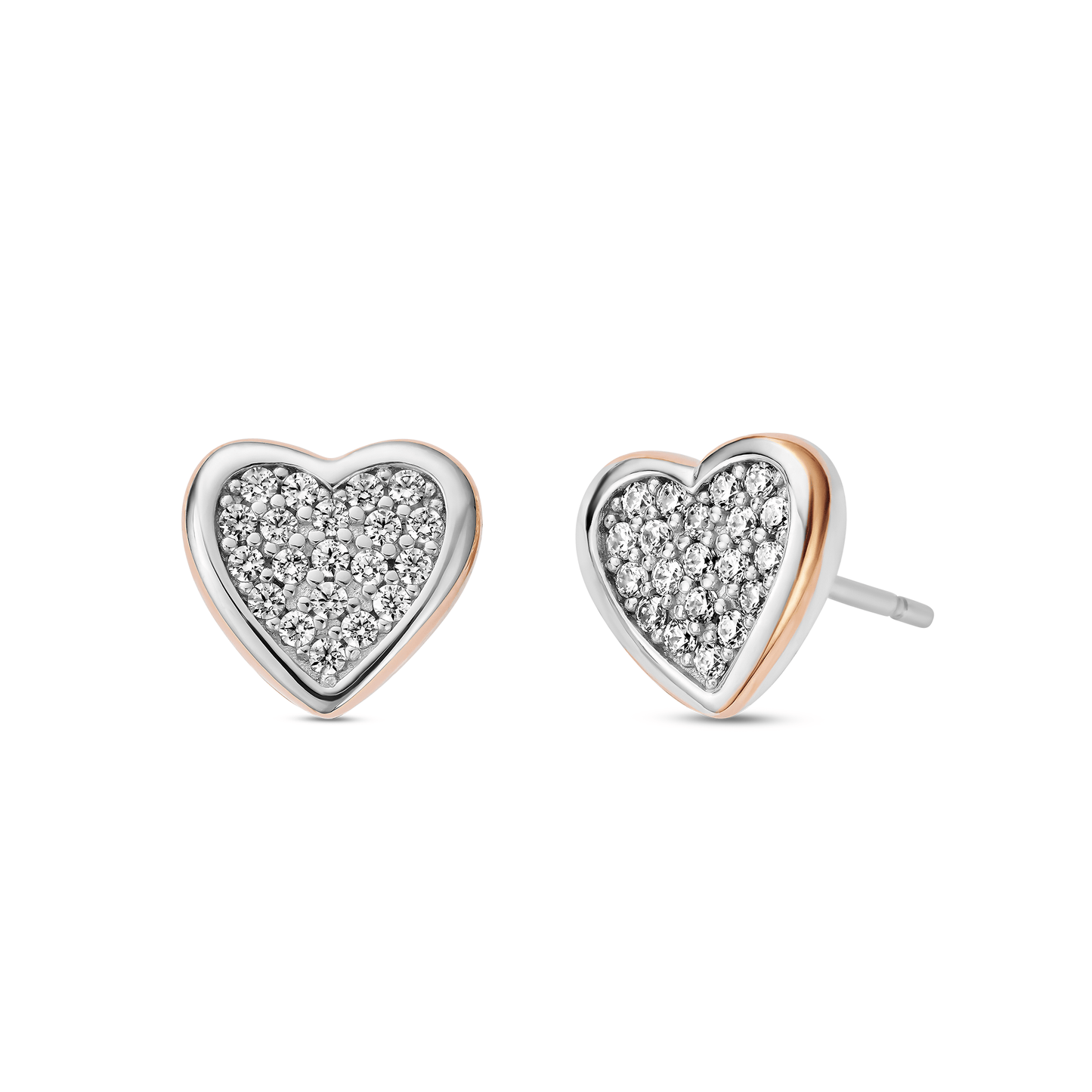 Forever Yours Sterling Silver Love Heart Earrings with Swarovski® Zirconia