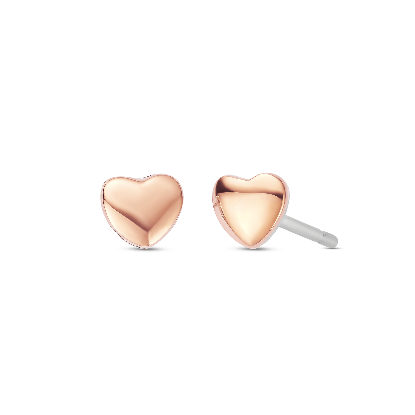 Forever Yours Sterling Silver & 9ct Rose Gold Love Heart Stud Earrings